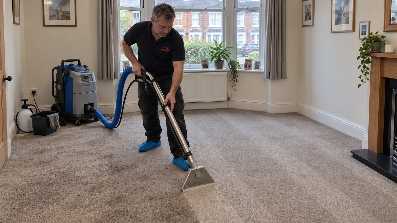Professional cleaning work being carried out in a managed property