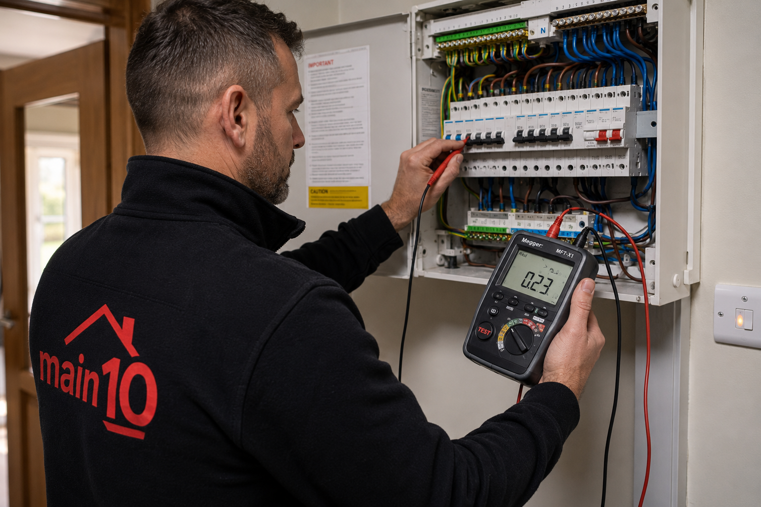 Electrical testing equipment used during property maintenance and safety checks