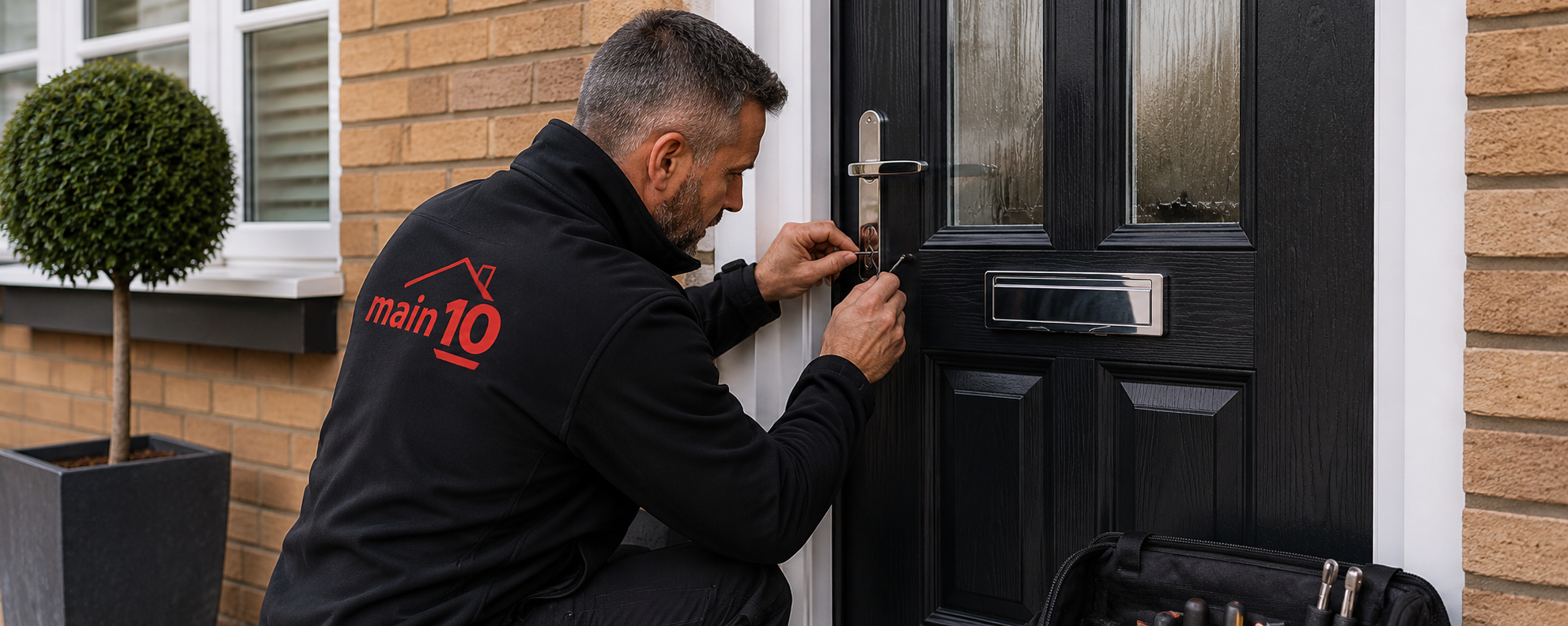 Door lock and access repair work being carried out at a property