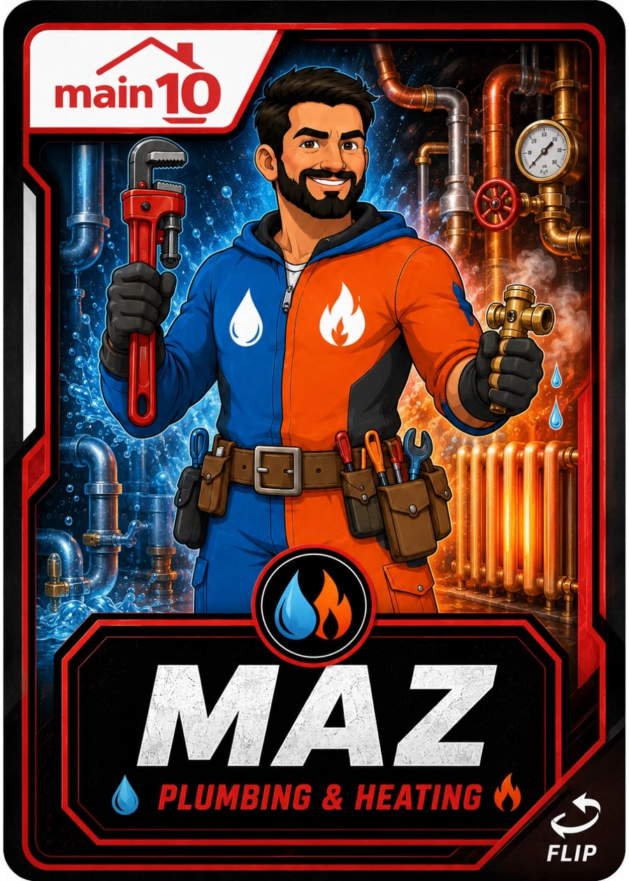 Maz, Main10 plumbing and heating engineer superhero trading card